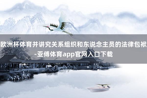 欧洲杯体育并讲究关系组织和东说念主员的法律包袱-亚傅体育app官网入口下载