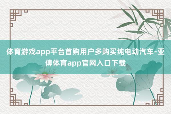 体育游戏app平台首购用户多购买纯电动汽车-亚傅体育app官网入口下载